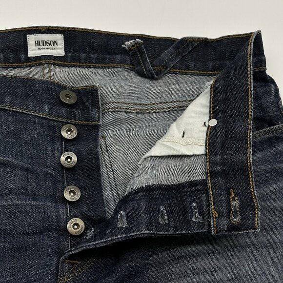 Hudson Sartor Slouchy Skinny Men' Size 36x30 Button Fly Dark Wash Denim Jeans - Picture 5 of 13